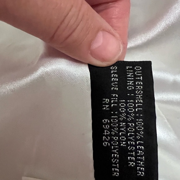 Wilson leather Nehru style jacket. White with gold button - Picture 6 of 6